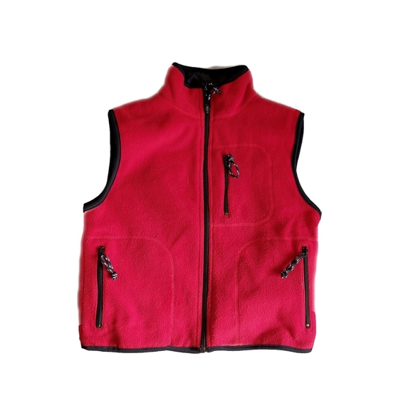 Free Country Womens Reversible Red Fleece/Black Zip Vest Size S - Picture 6 of 8